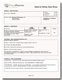 FlexForm Material Safety Data Sheet